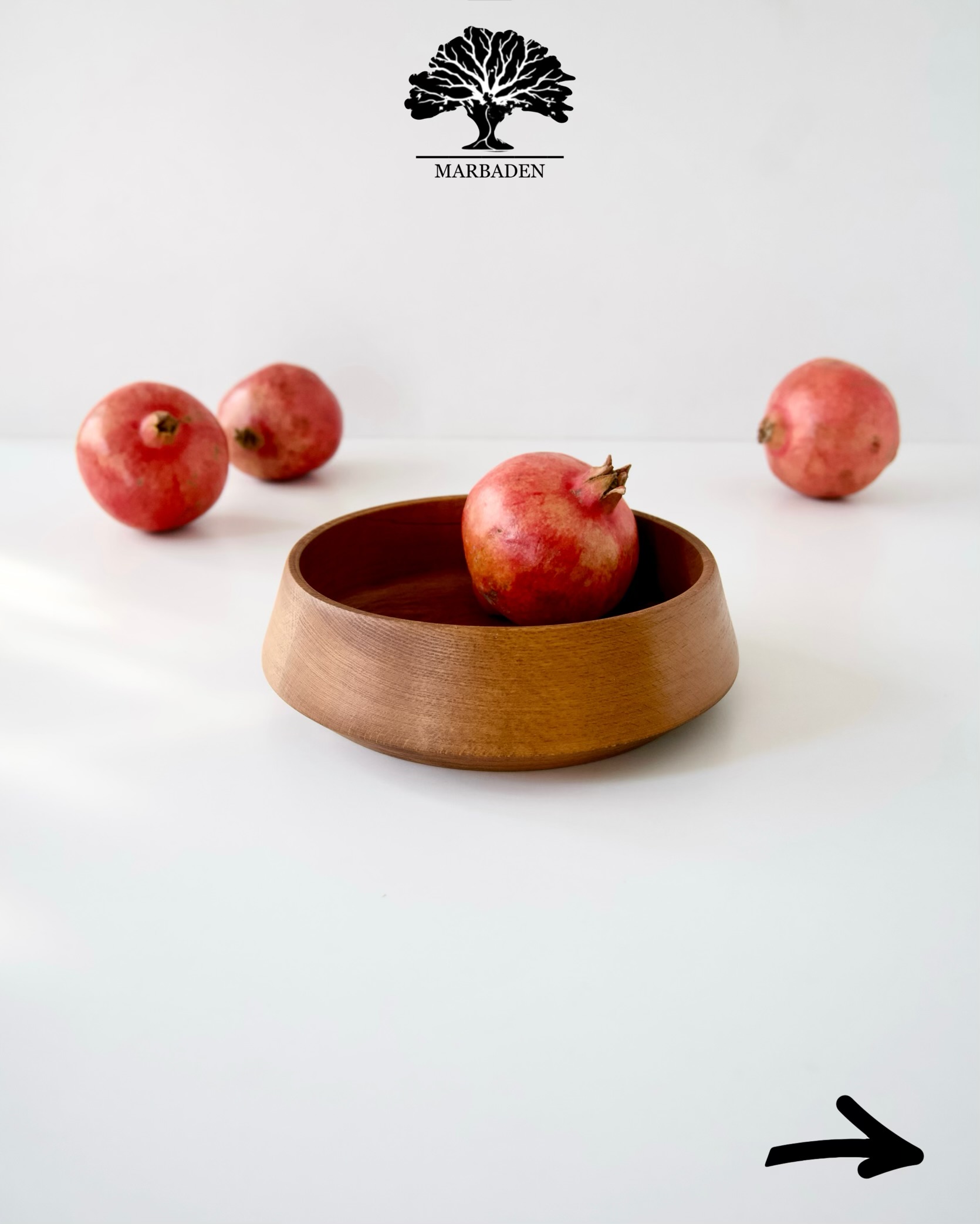 کاسه مدل الماسی قطر 20cm (چوب راش فندقی) Rivera-B7