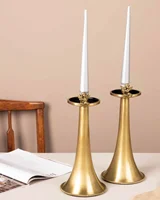 شمعدان تک کویین برنجی طلایی AQ-7722