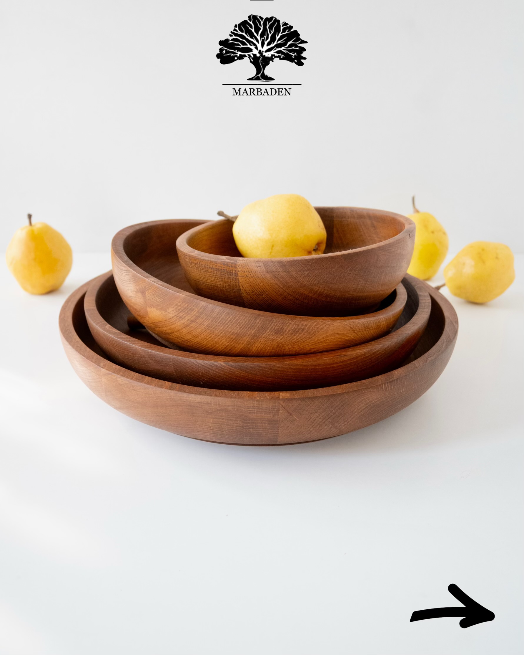 کاسه ها گرد لبه باز قطر های 20 | 25 | 30 | 35 (چوب راش فندقی) Medellin