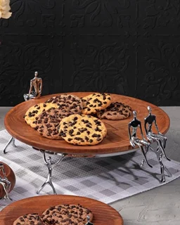 شیرینی خوری تک بزرگ چوب و برنج ژستو طرح ادمک Ges-2413