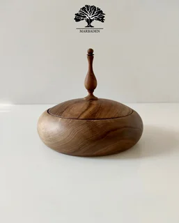 شکلات خوری درب دار چوبی قطر 20 سانتیمتر (چوب گردو) 5-Malatya