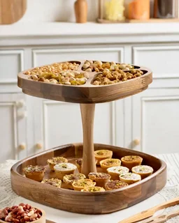 استند پذیرایی دو طبقه فنیس چوبی اماهوم SUN