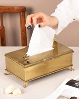 جا دستمال کویین برنجی طلایی AQ-7717