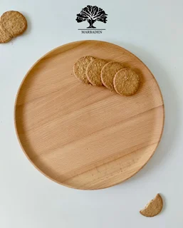 بشقاب چوبی مدل ساده قطر 35 سانتیمتر (چوب راش) Merida-15