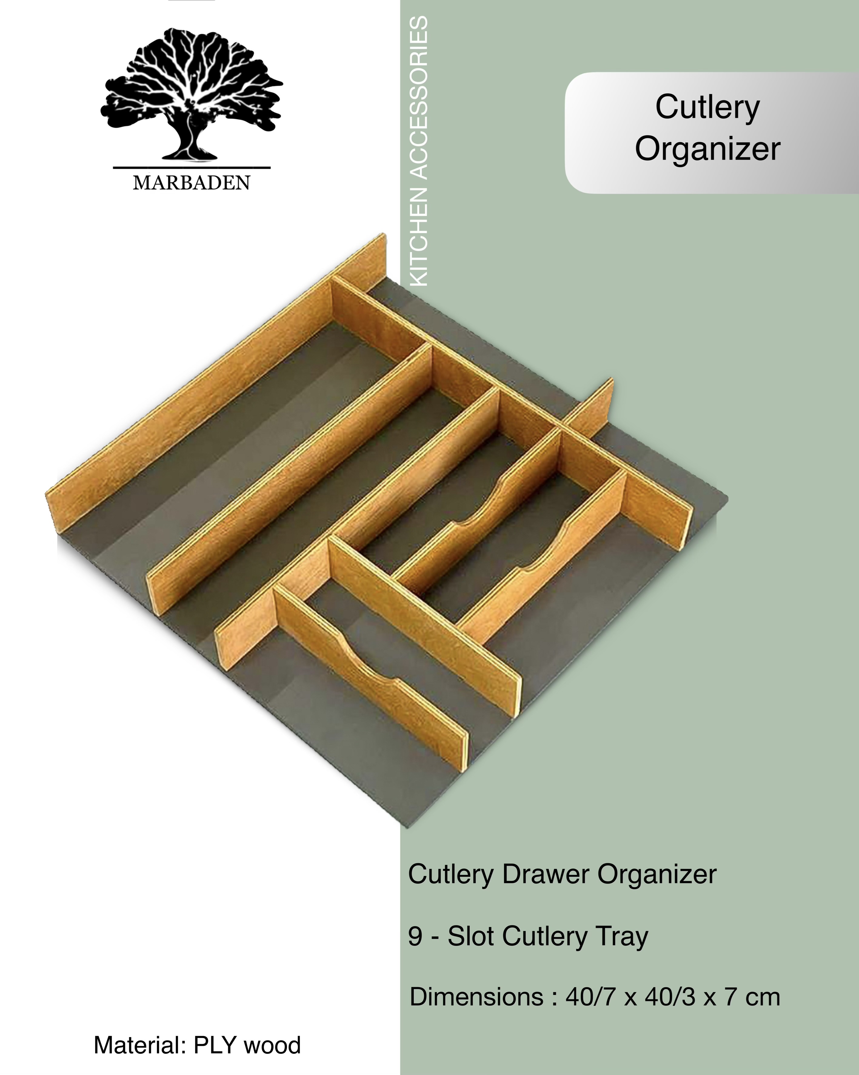 جای قاشق و چنگال داخل کشو 9 خانه ‏Gifu-L