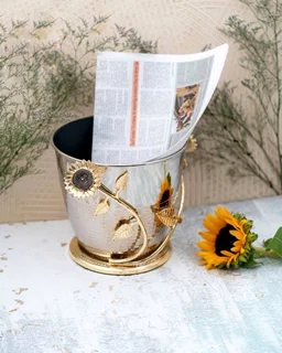 سطل زباله برنجی گل آفتابگردان SF-17