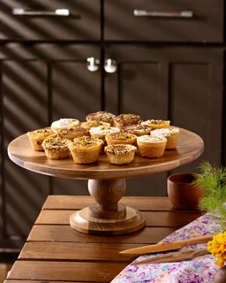 شیرینی خوری پایه دار گرد چوبی اماهوم CRYSTAL