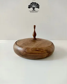 شکلات خوری درب دار چوبی قطر 25 سانتیمتر (چوب گردو) 7-Malatya