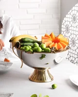 کاسه آجیل پایه دار برنجی فلورانس FL-90242