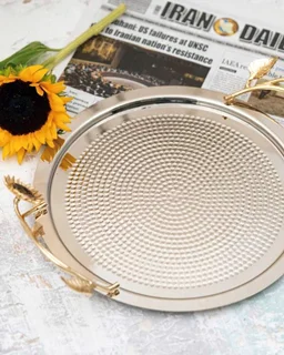 سینی چای برنجی گل آفتابگردان SF-14