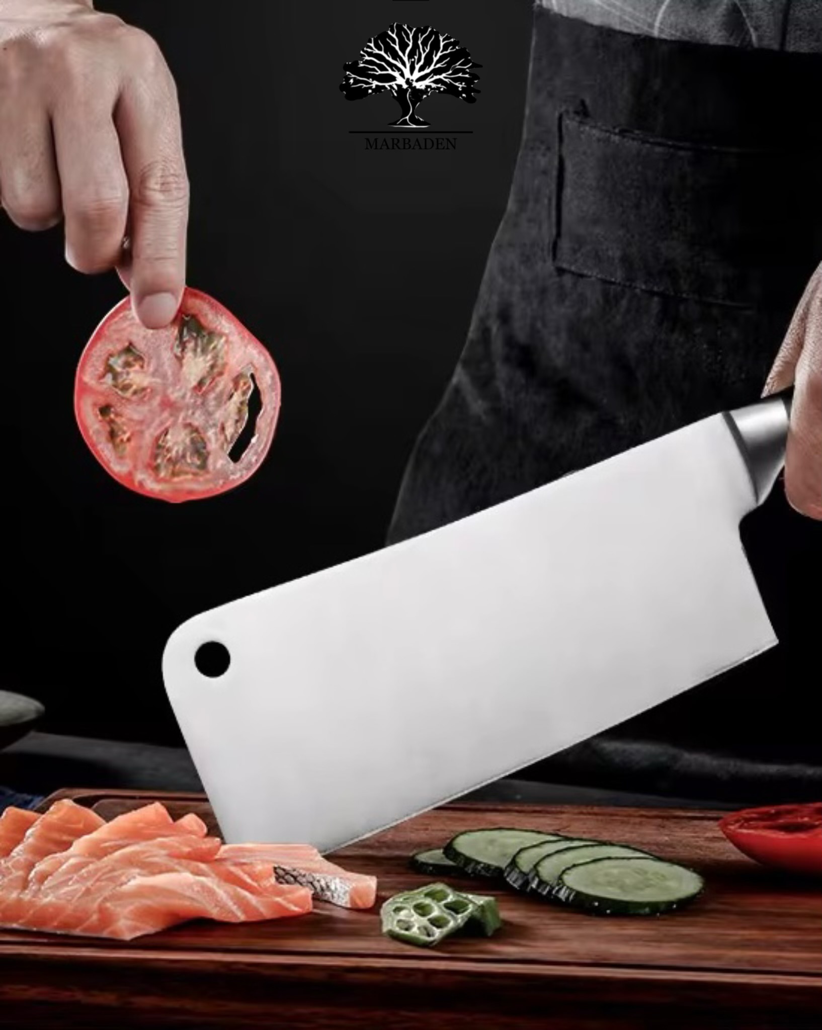 ساطور تک آشپزخانه 7 استیل لبه تیتانیوم یونیک UN-5532