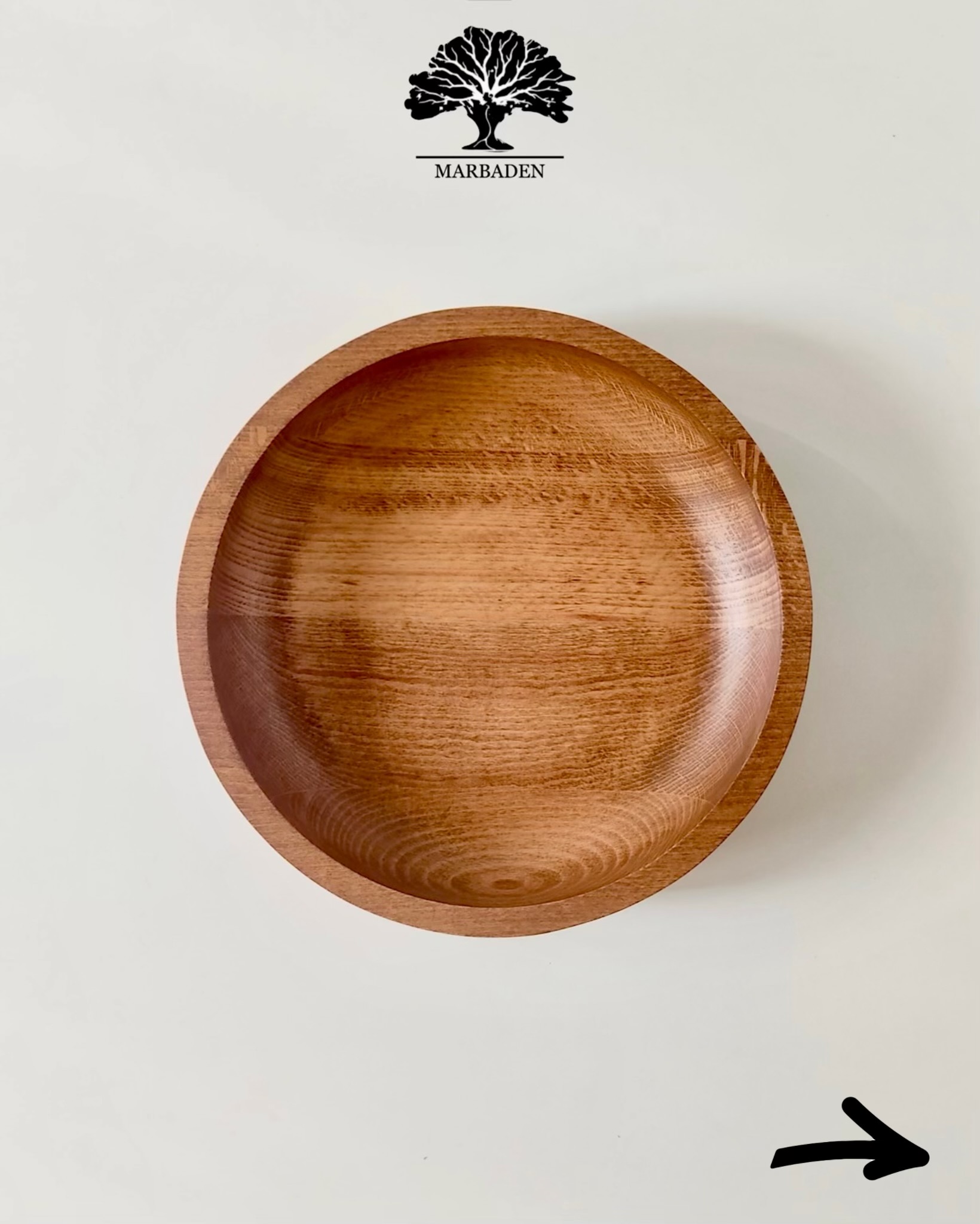کاسه چوبی مدل ساده قطر 22cm (چوب راش فندقی) Akita-C