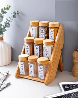 ست جا ادویه شیشه ای 9 عددی دو حالته LONA-43095 /R