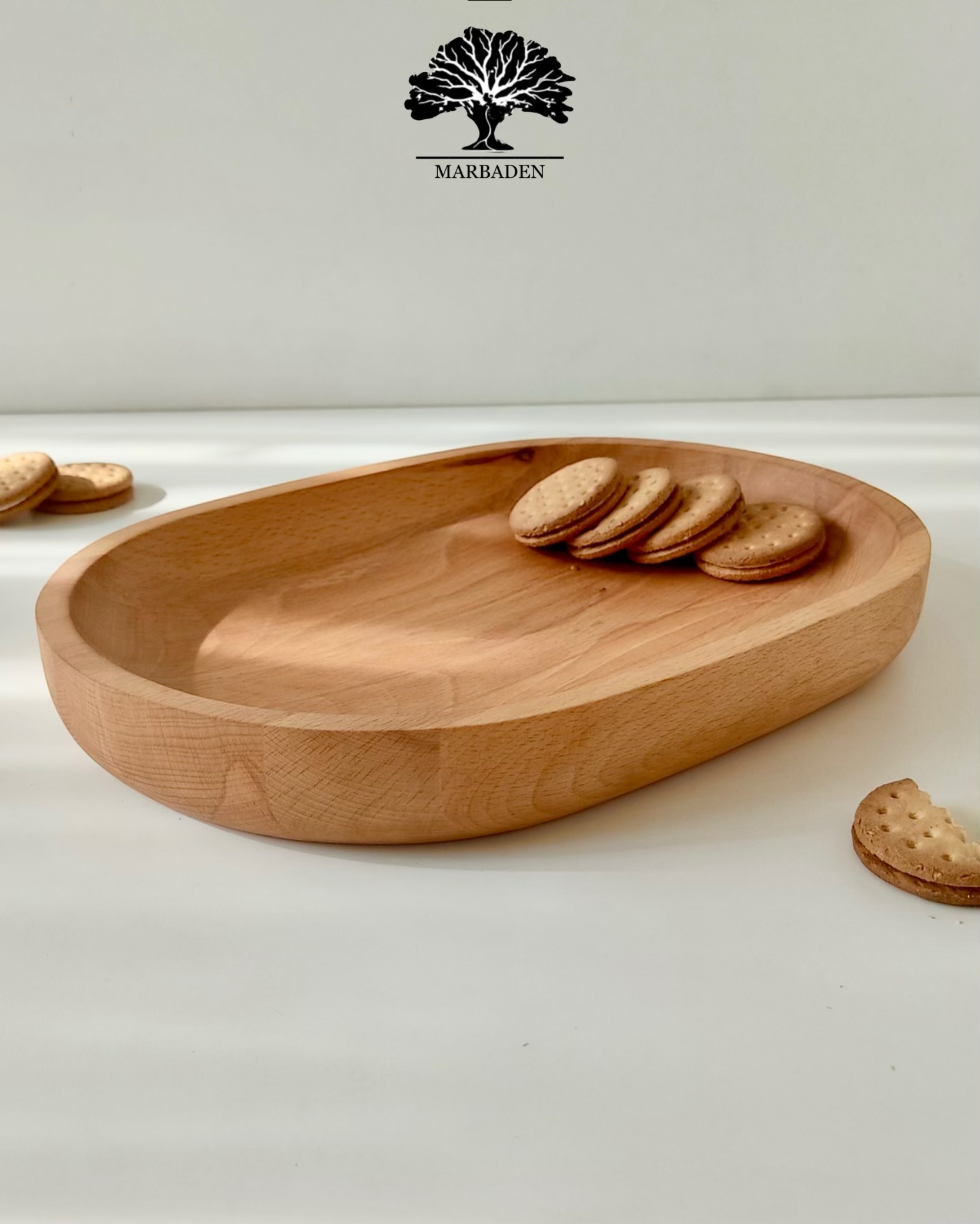 رولت خوری مدل بیضی تک خانه (چوب راش) Limpio-10