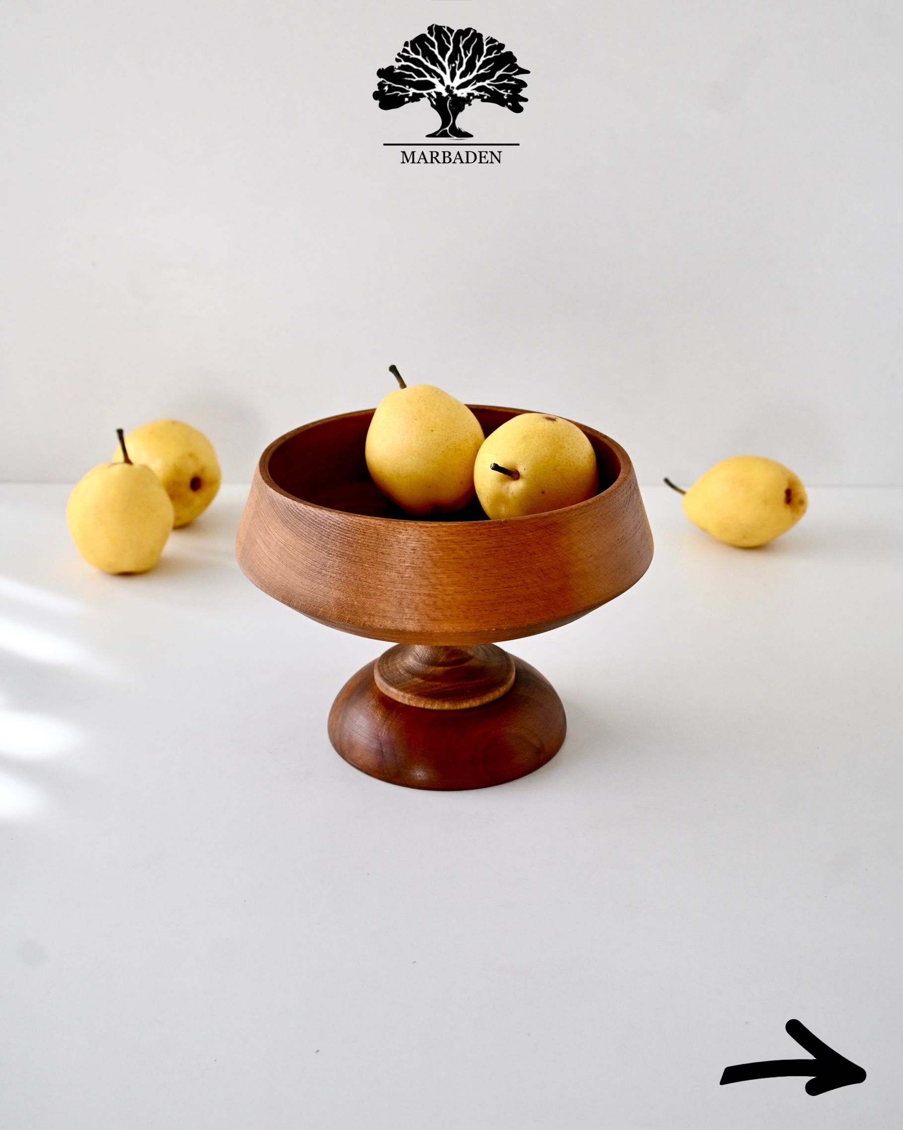 اجیل خوری مدل الماسی پایه دار قطر 20cm (چوب راش فندقی) Opava-P7