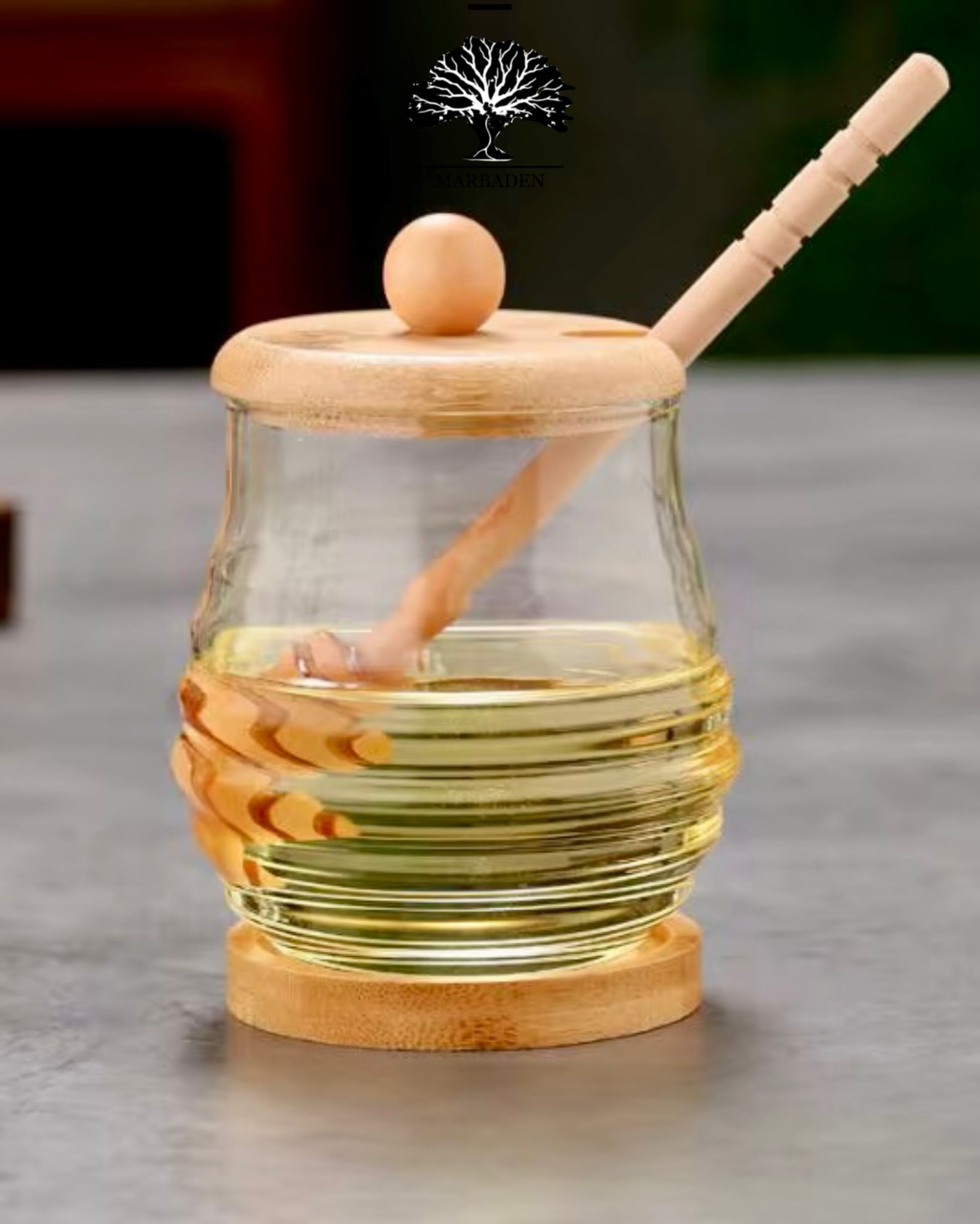 عسل خوری پیرکس بشکه درب بامبو MP-1705b