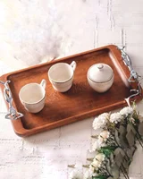 سینی مستطیل چوب و برنج ژستو طرح ادمک Ges-2510