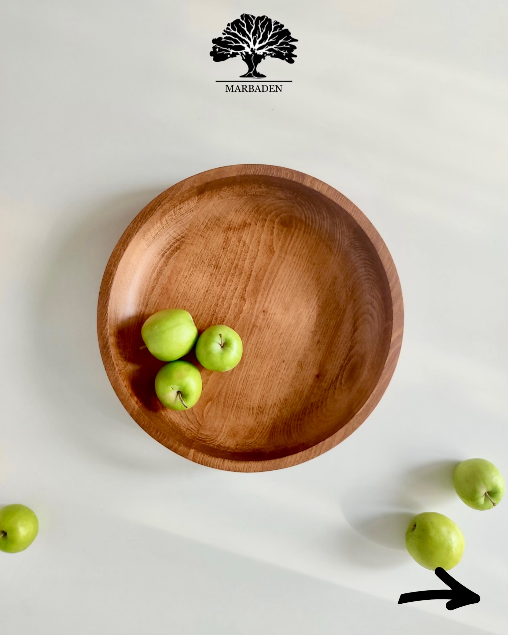 کاسه چوبی مدل ساده قطر 28cm (چوب راش فندقی) Akita-A
