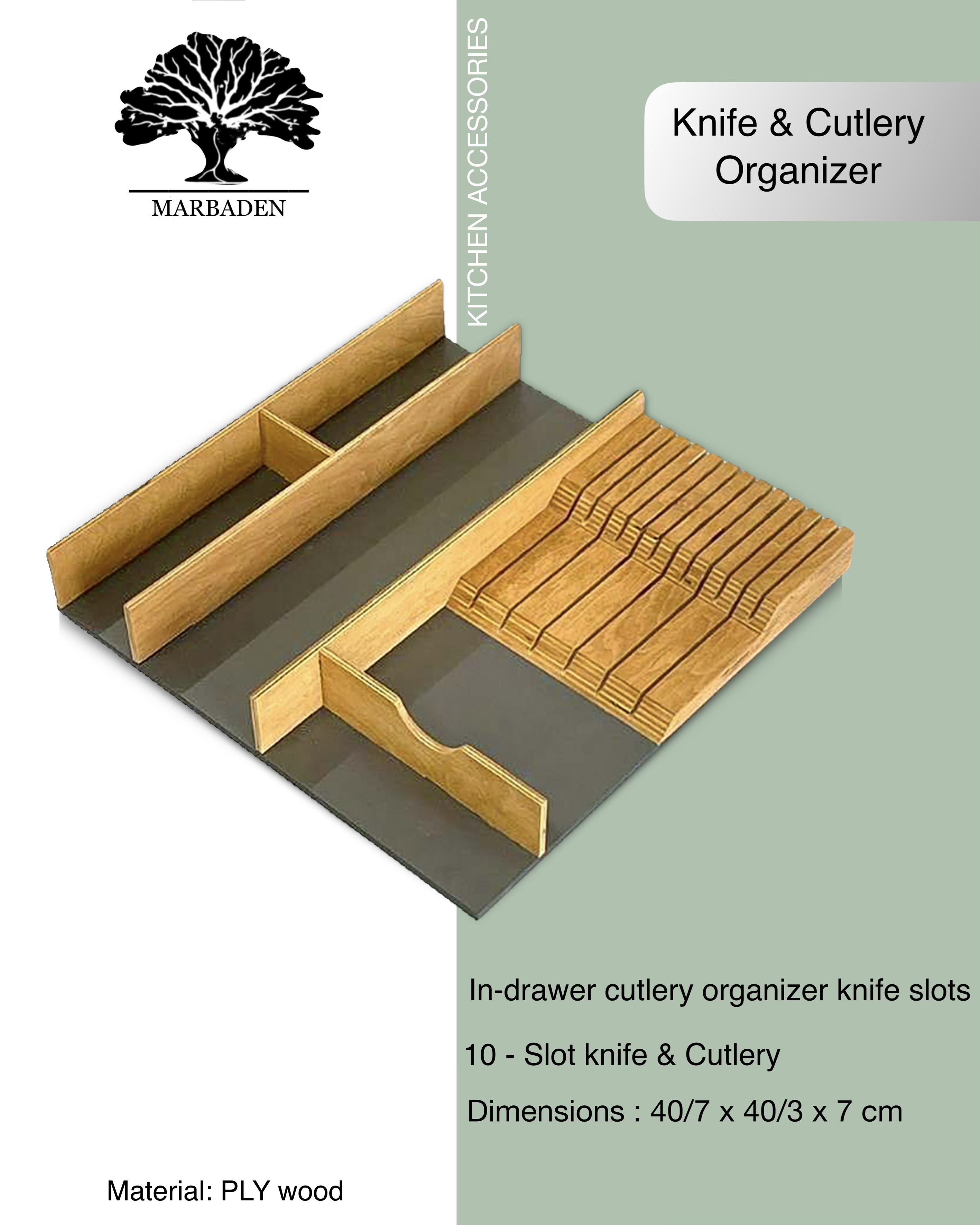 جا کاردی و جاقاشق، چنگال داخل کشو چوبی Tsu-M