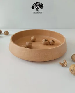 کاسه چوبی مدل الماسی قطر 30 سانتیمتر (چوب راش) Rivera-12