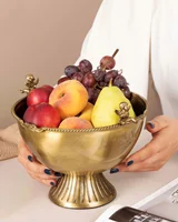 آجیل خوری پایه دار کویین برنجی طلایی AQ-7704