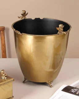 سطل زباله کویین برنجی طلایی AQ-7716