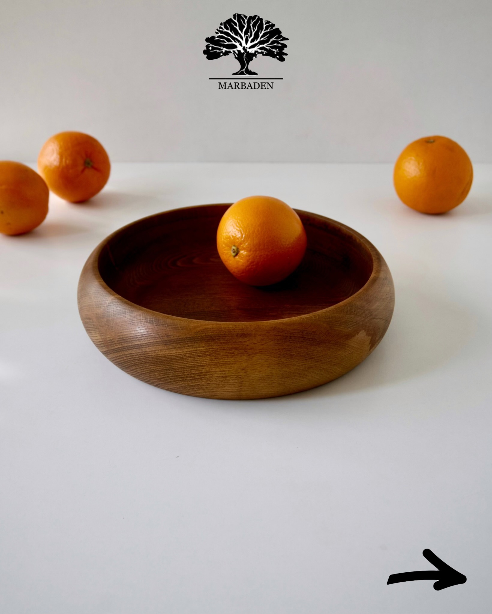 کاسه چوبی مدل خمره ای قطر 25cm (چوب راش فندقی) Londrina-10