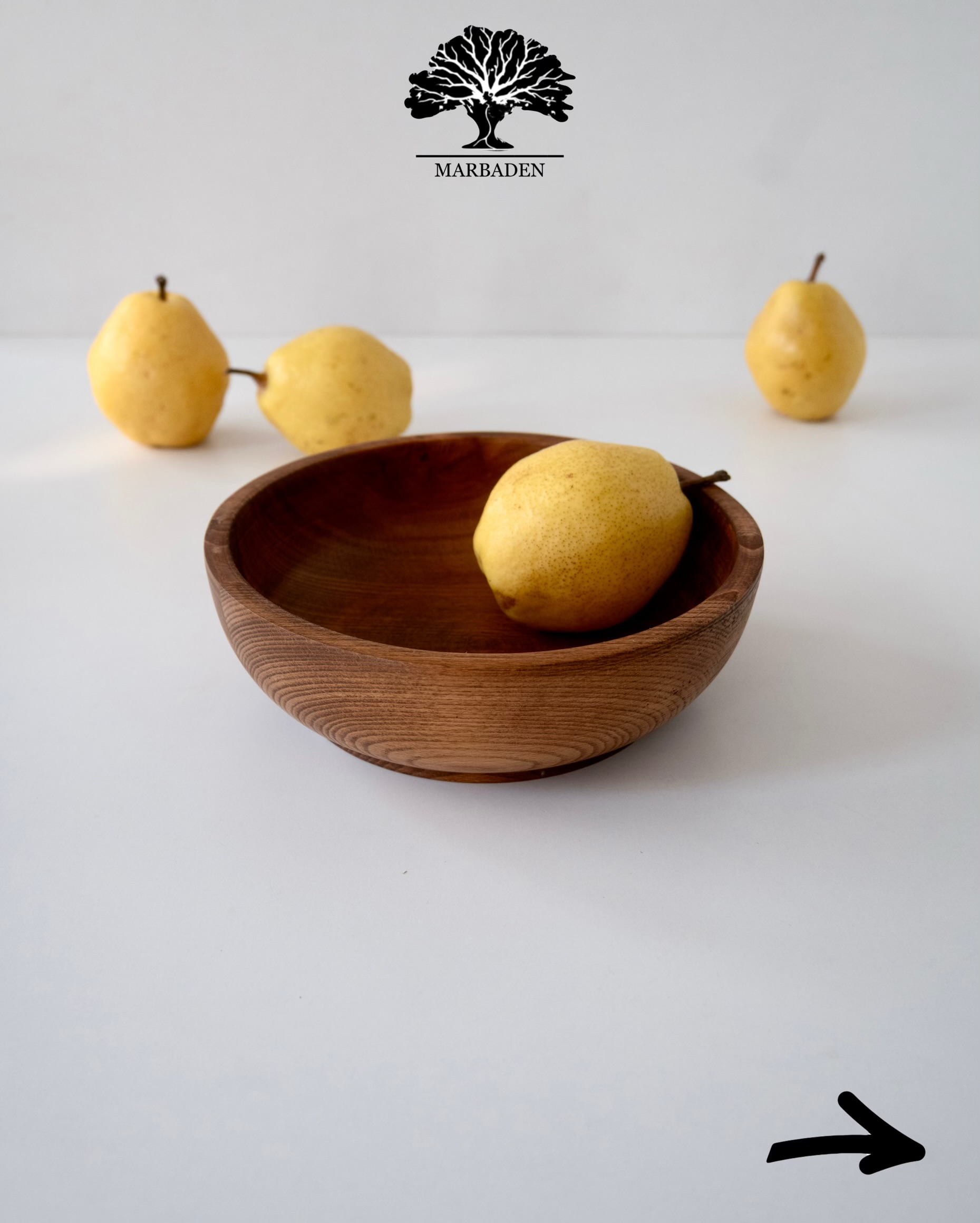 کاسه چوبی مدل لبه باز قطر 20cm (چوب راش فندقی) Medellin-7