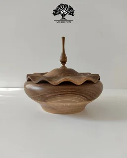 شکلات خوری درب دار چوبی قطر 25 ارتفاع 11 (چوب گردو) 7-Verda