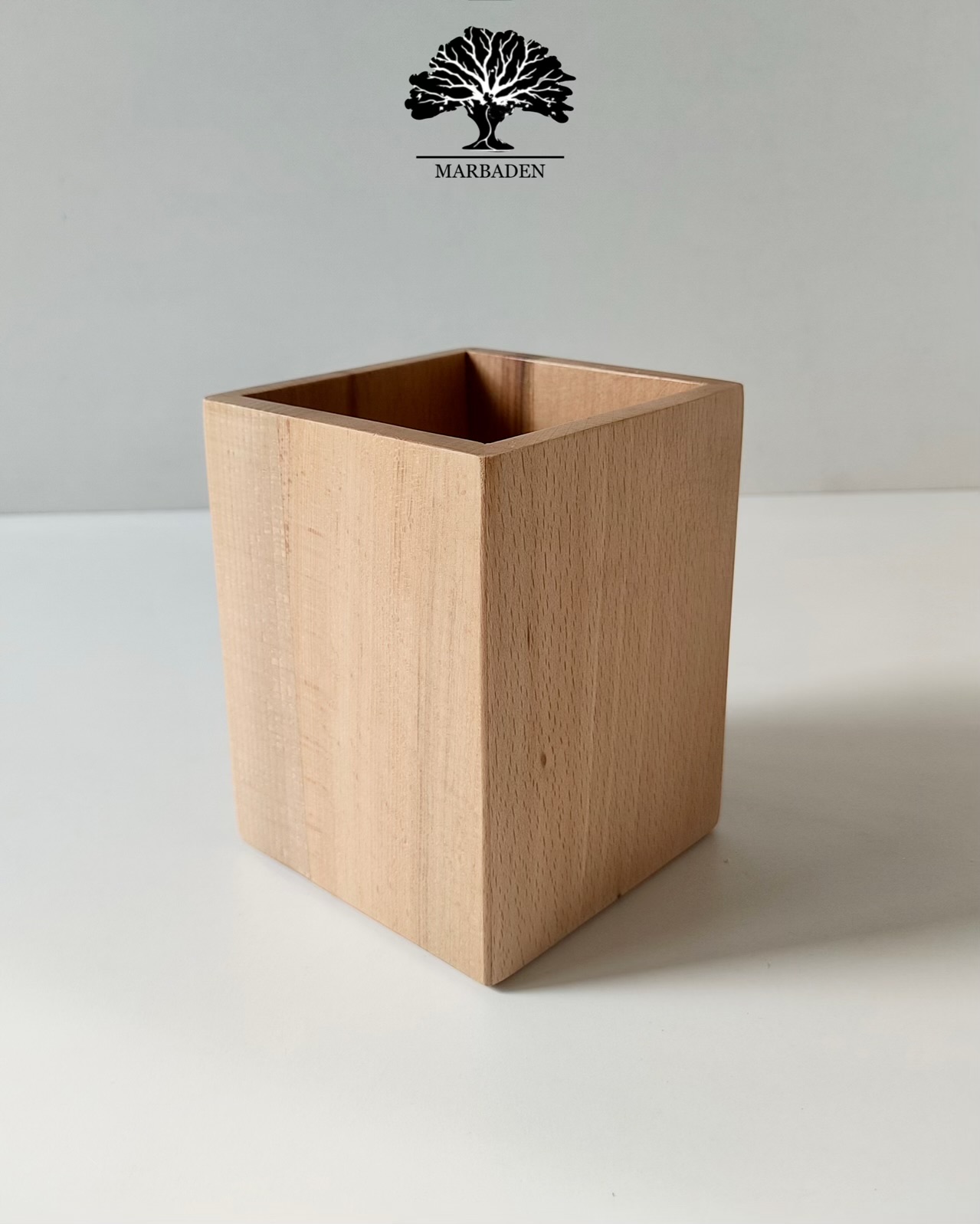 استند مربع کفگیر و ملاقه چوبی دستساز (چوب راش) Cubix-3