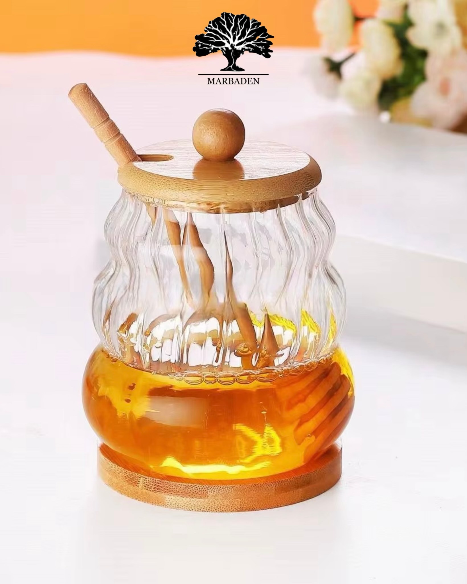 عسل خوری پیرکس کدو بزرگ درب بامبو MP-1702b