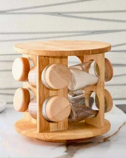 جا ادویه نمکپاشی گرد شیشه ای با استند گرد گردان در 3 مدل HARDING