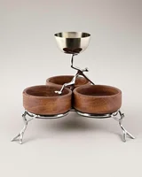 اردو 4 پیاله چوب و برنج ژستو طرح ادمک Ges-2227-04