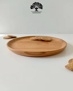 بشقاب چوبی مدل ساده قطر 30 سانتیمتر (چوب راش) Merida -12