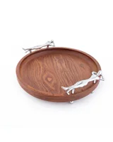 سینی گرد چای چوب و برنج ژستو طرح ادمک Ges-2512