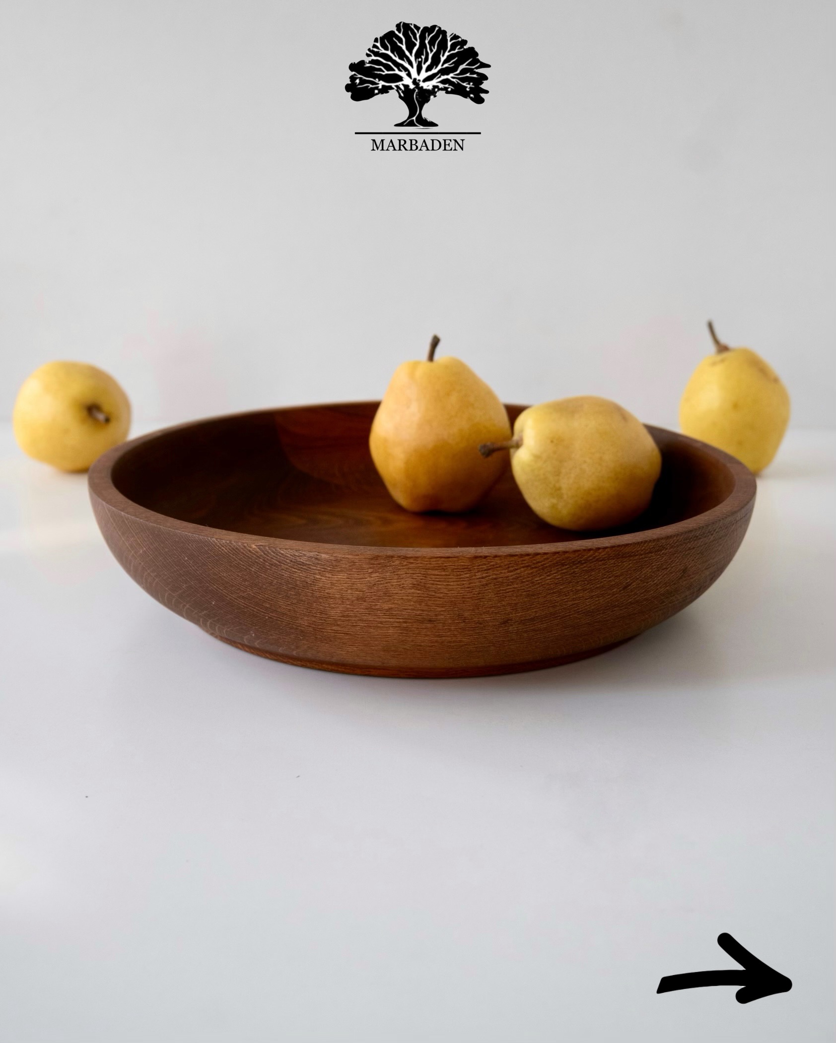 کاسه چوبی مدل لبه باز قطر 30cm (چوب راش فندقی) Medellin-12