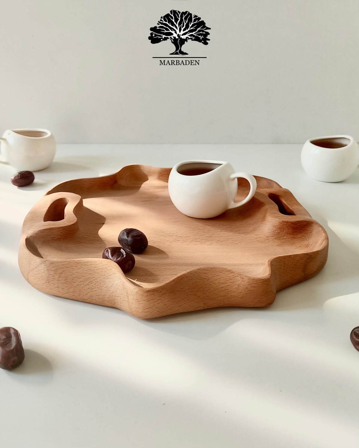 سینی چای مدل دفرمه دستساز (چوب راش) morelia-3