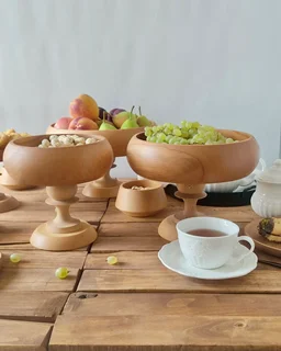 سرویس پذیرایی 4 پارچه چوب راش پایه بلند مدل Trabzon