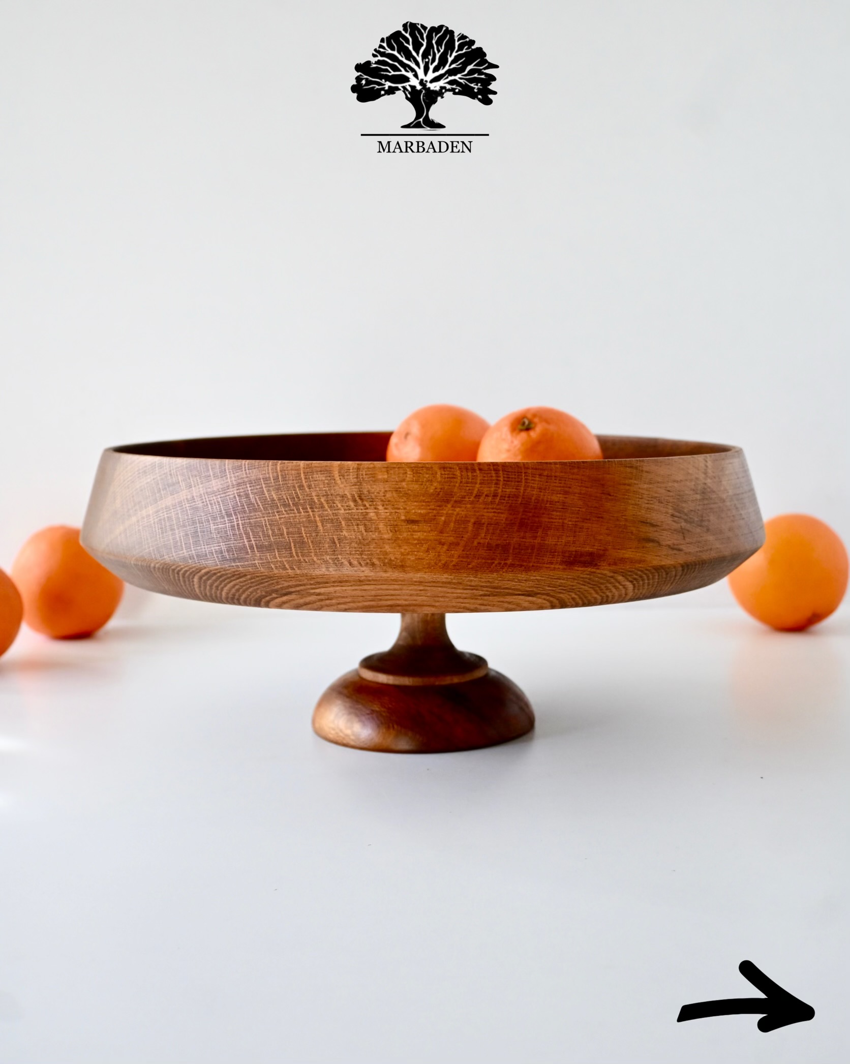 میوه خوری مدل الماسی پایه کوتاه دار 35cm (چوب راش فندقی) Opava-P15