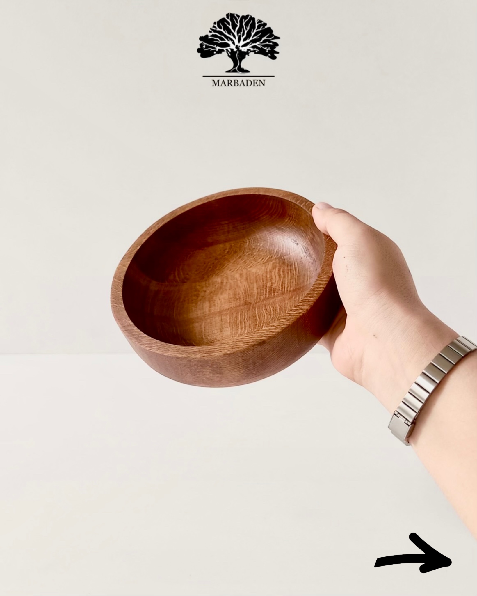 کاسه چوبی ساده قطر 16cm (چوب راش فندقی) Akita-E