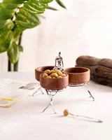 اردو 3 پیاله چوب و برنج ژستو طرح ادمک Ges-2227