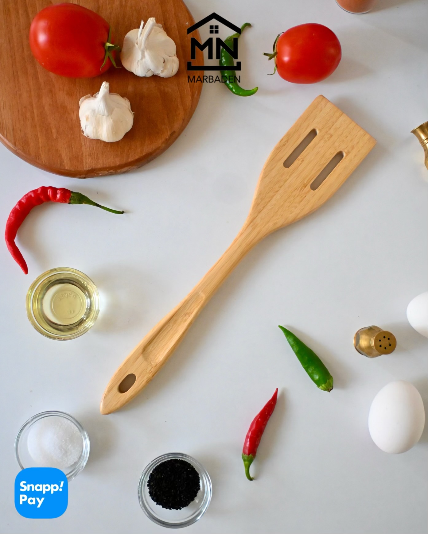 کفگیر آشپزی دو شیار چوب بامبو Velto-33
