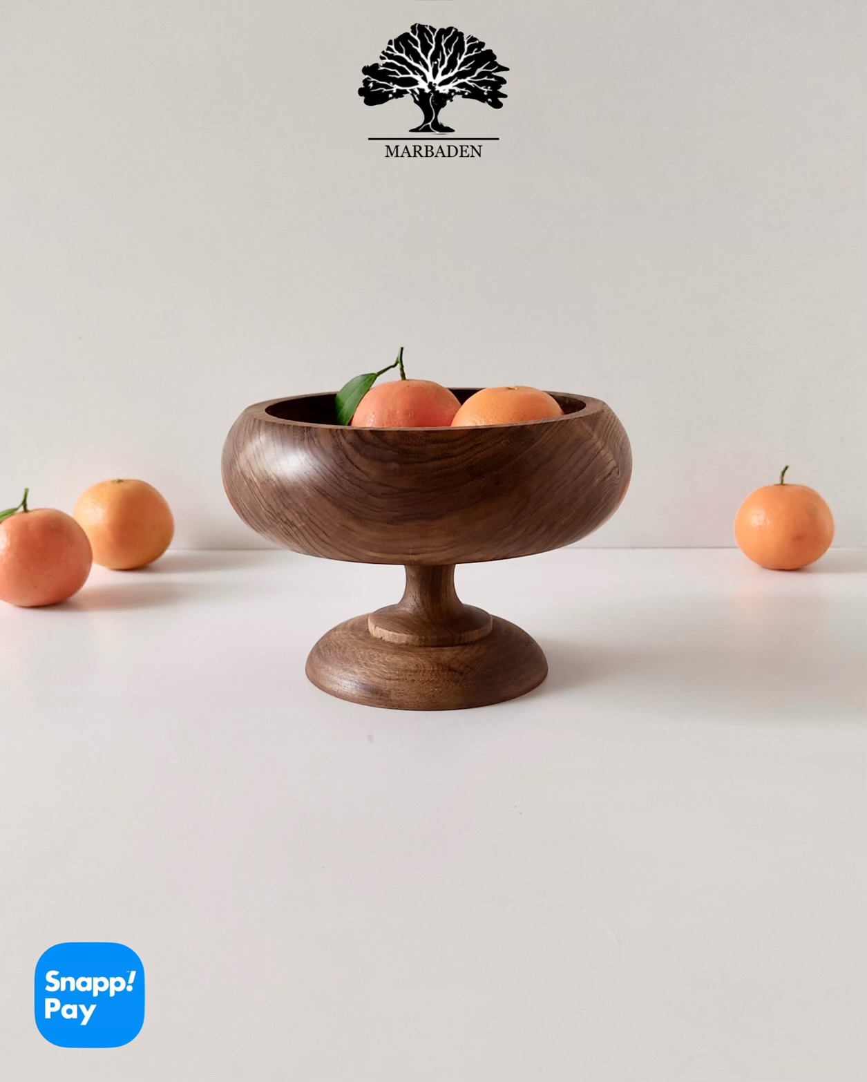 اجیل خوری مدل خمره ای پایه کوتاه قطر 20cm (چوب گردو) Lorient-7