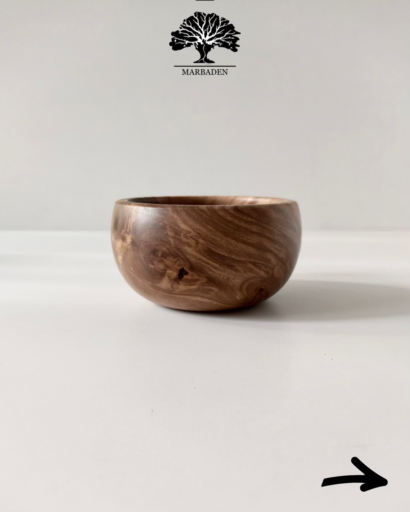 پیاله چوبی مدل خمره قطر 11cm ماربادن (چوب گردو) Olinda-B4