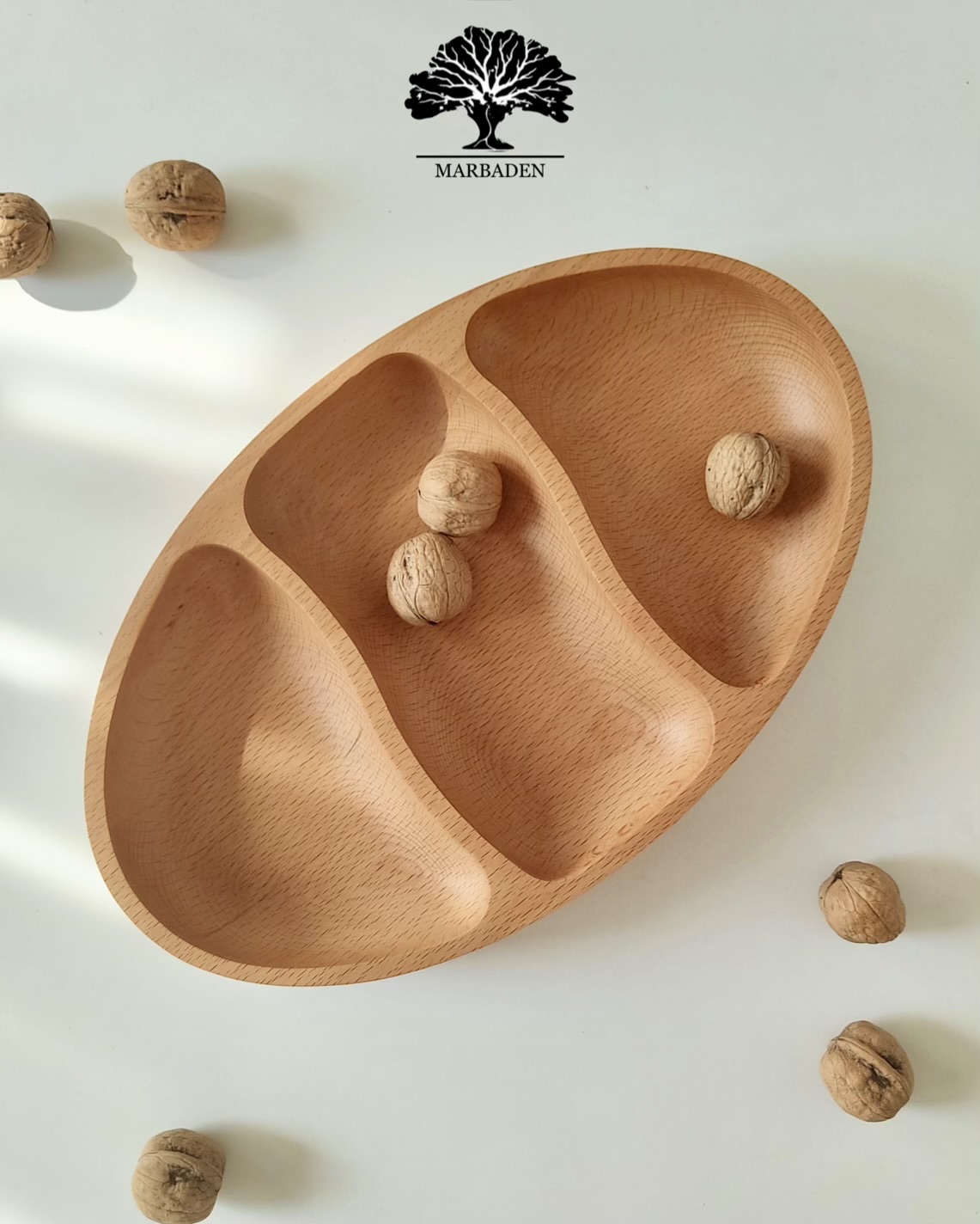 اردو خوری مدل بیضی 3 خانه (چوب راش) Helmond-10