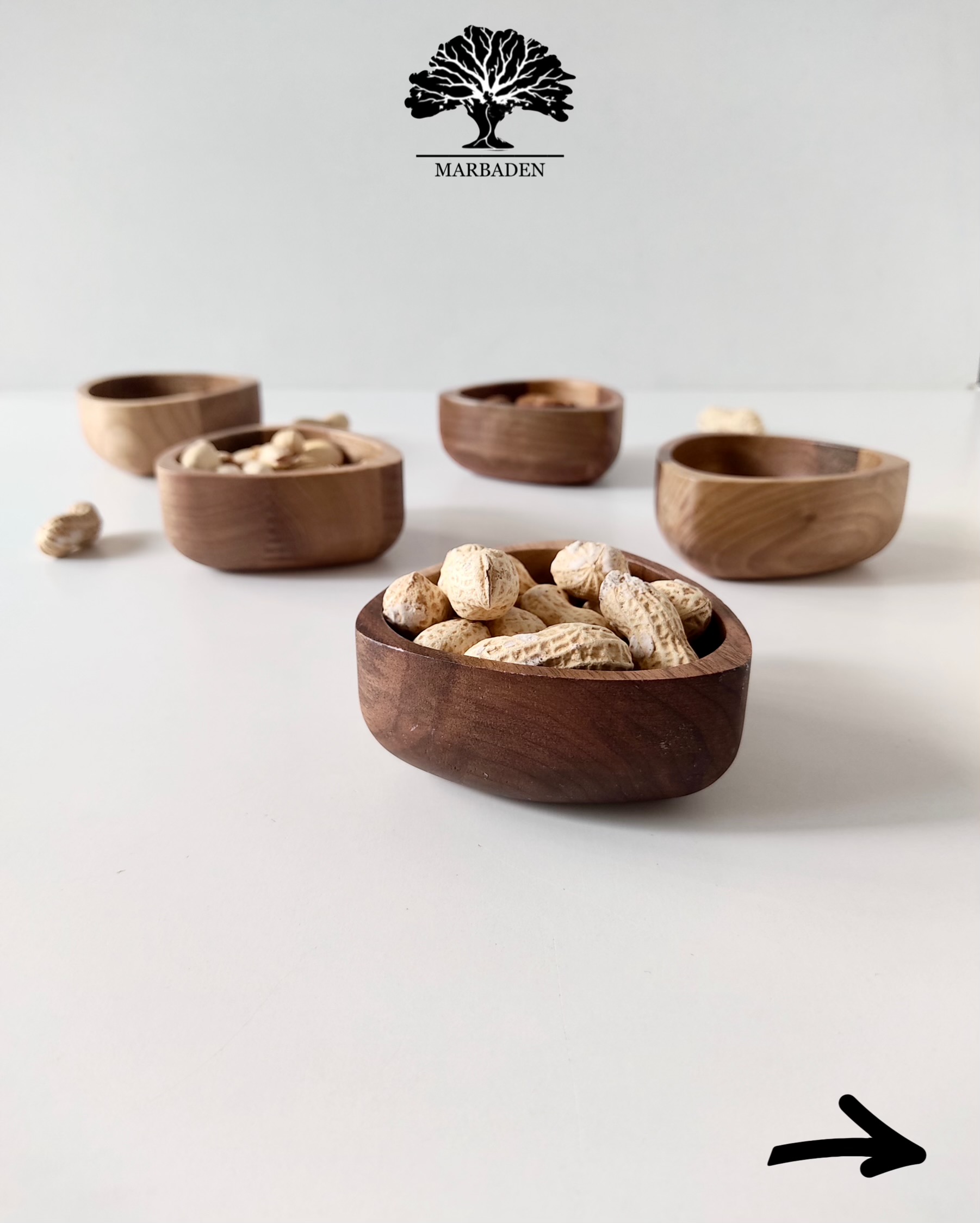 پیاله مدل مثلث قطر 9cm اماهوم (چوب گردو) Pyramid-B9