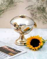 شکلات خوری پایه دار برنجی گل آفتابگردان SF-04