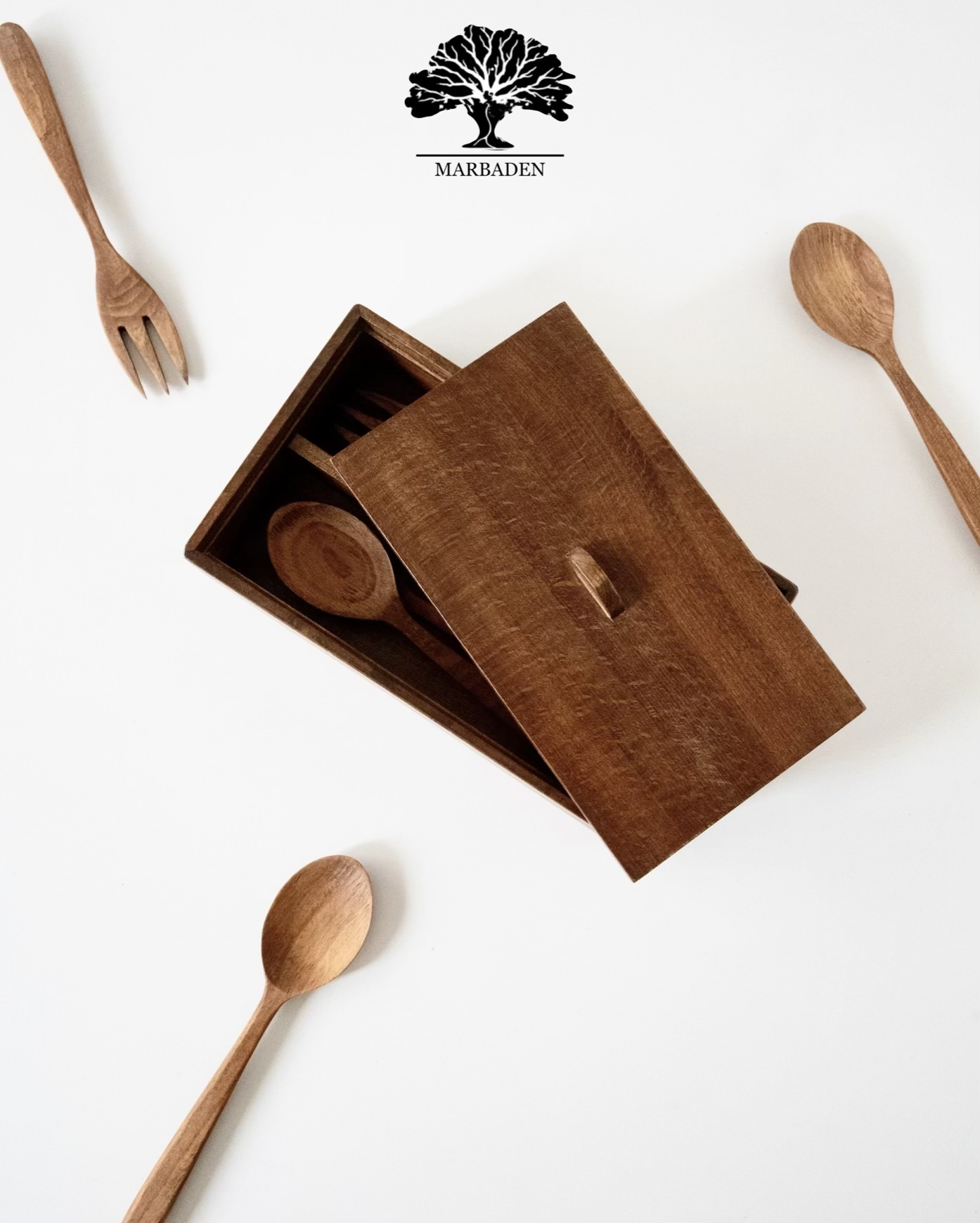 جای قاشق و چنگال رومیزی مستطیل ماربادن (چوب راش فندقی) Montes-4