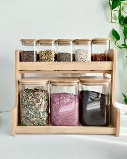 ست ادویه و پاسماوری پیرکس با استند دو طبقه راببر Sebastea