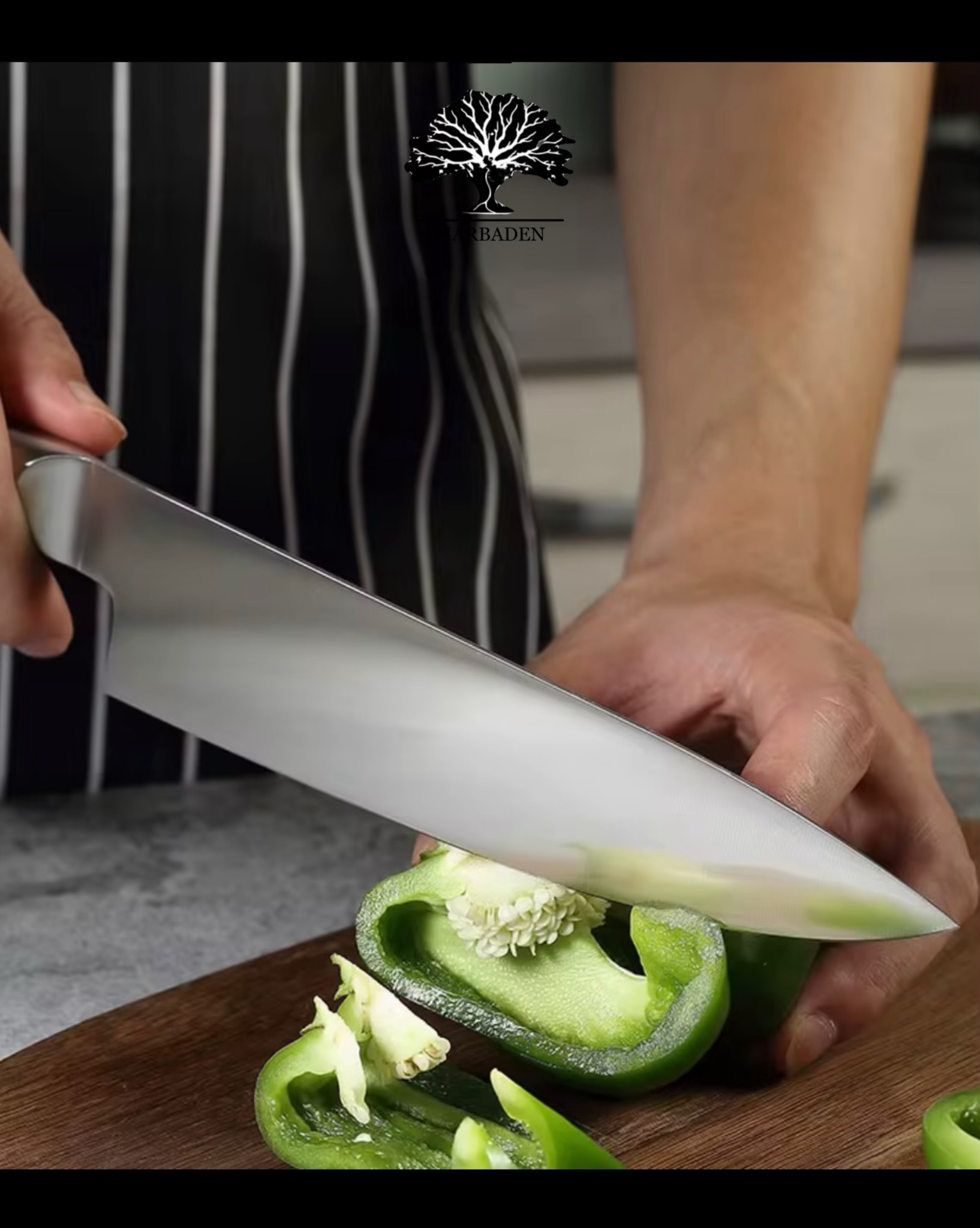 کارد تک آشپزخانه 8 استیل لبه تیتانیوم یونیک UN-5510